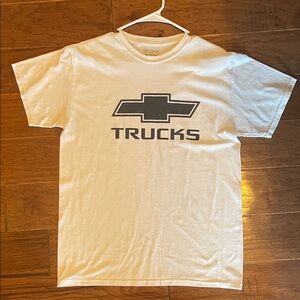 Gildan White T-Shirt with Black Chevy Trucks Logo